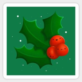 Super Cute Christmas Holly Sticker